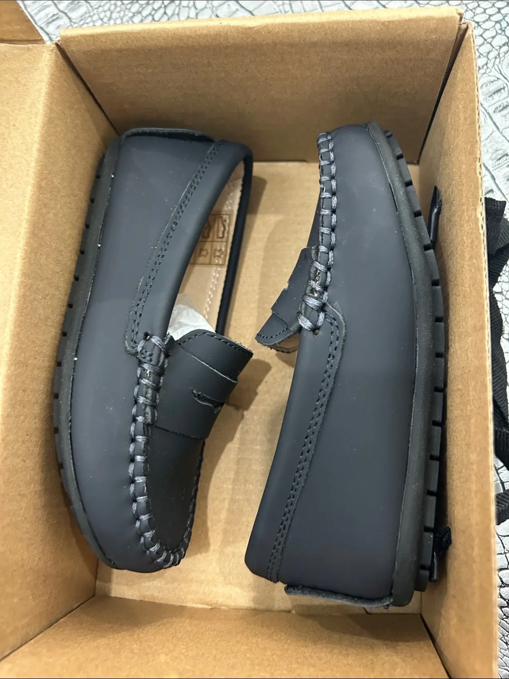 Children’s Black Leather Loafers